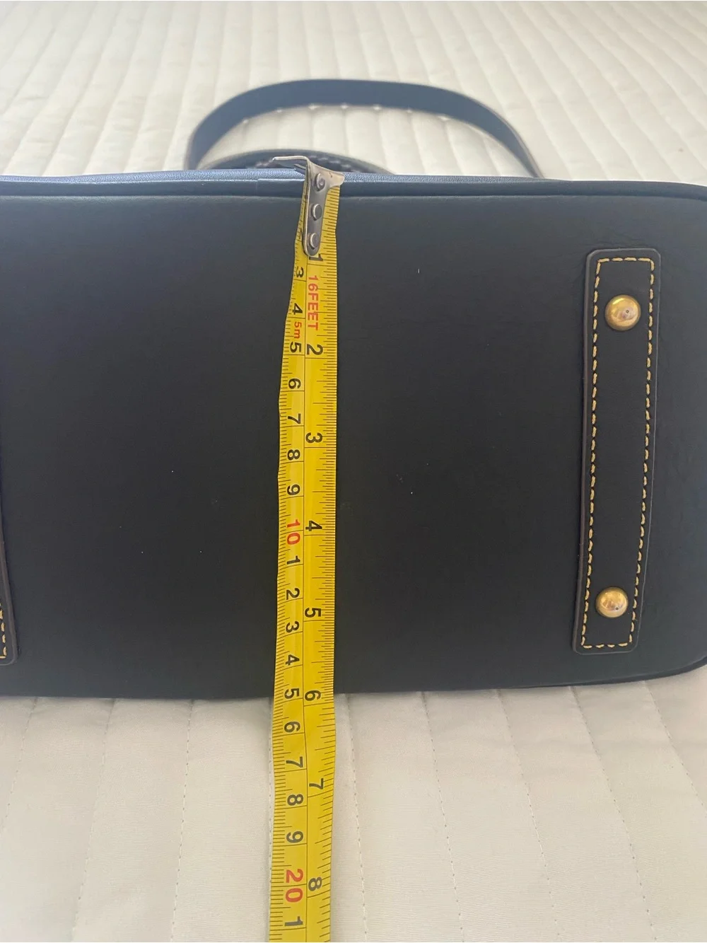 Dooney and Bourke Western Double Horseshoe Black Leather Domed Satchel